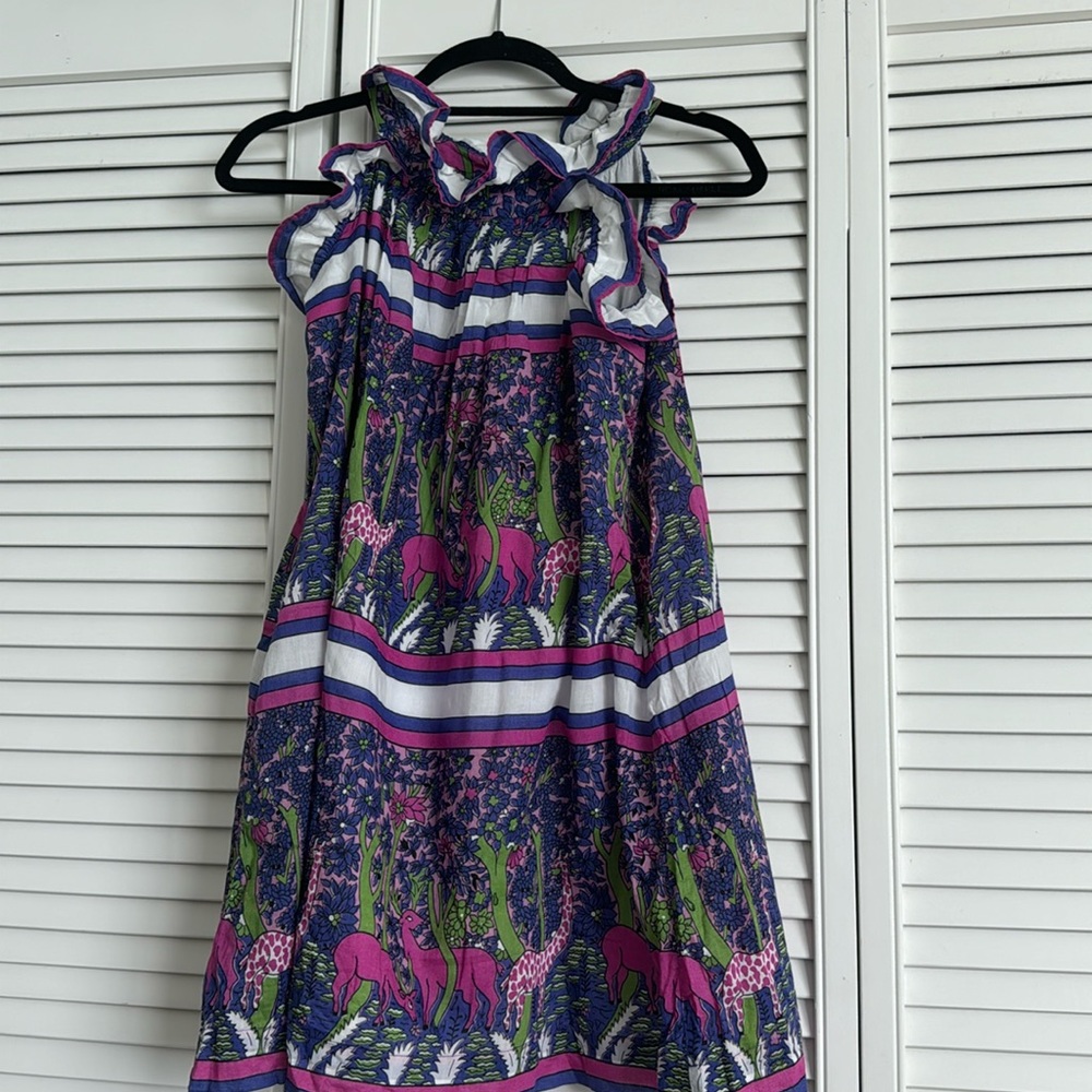 J.Crew Girls’ Floral Animal Print Ruffle Top Dress